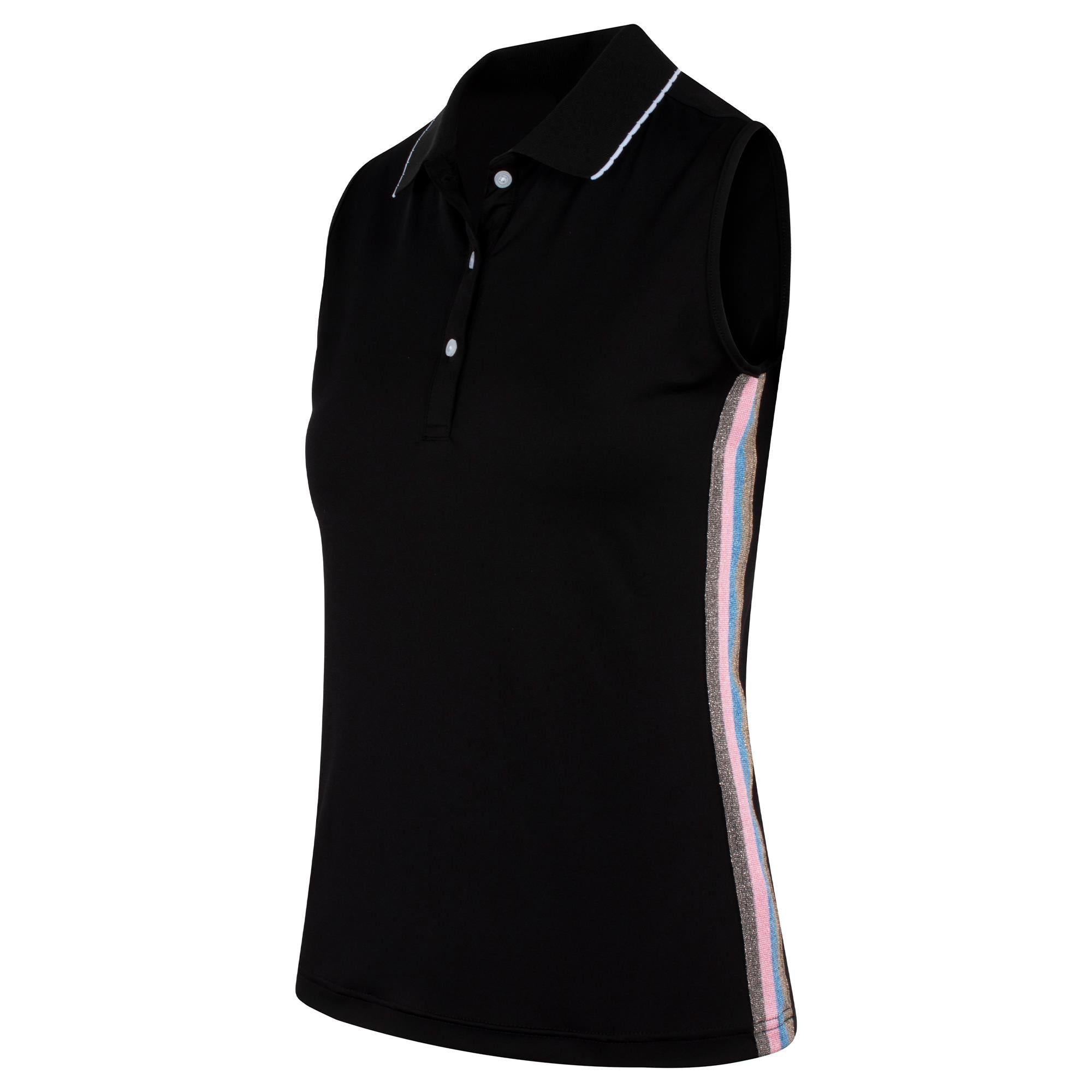 Daily Sports Track Ladies Sleeveless Golf Polo Shirt Black